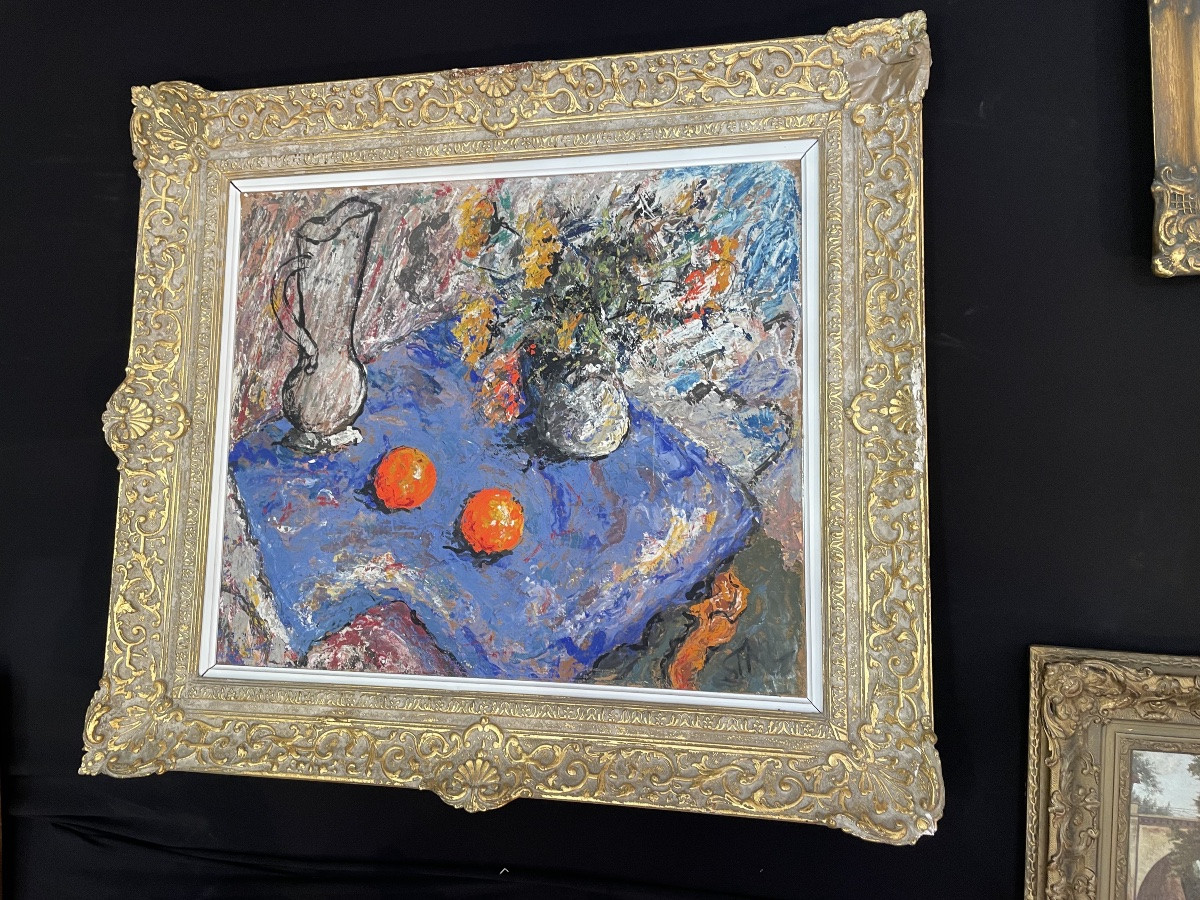 Still Life With Oranges And Flowers -photo-2