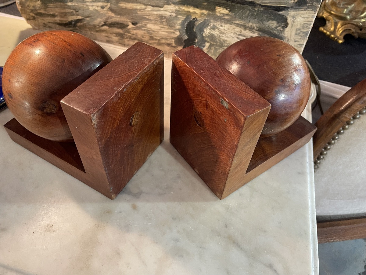 Serre livres bois Art déco -photo-5