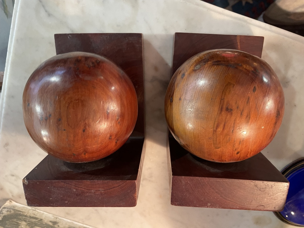 Serre livres bois Art déco -photo-7