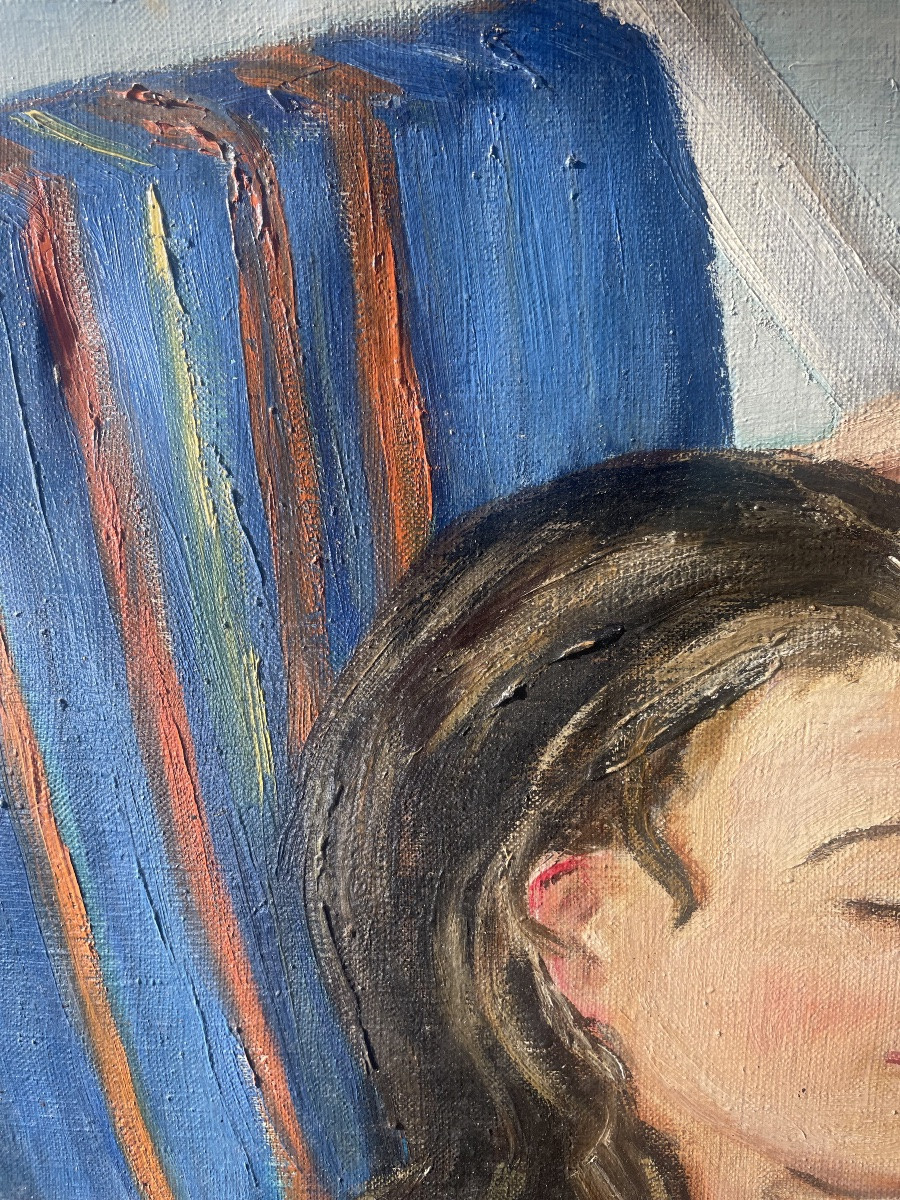 Jeune fille nue sur le transat -photo-6