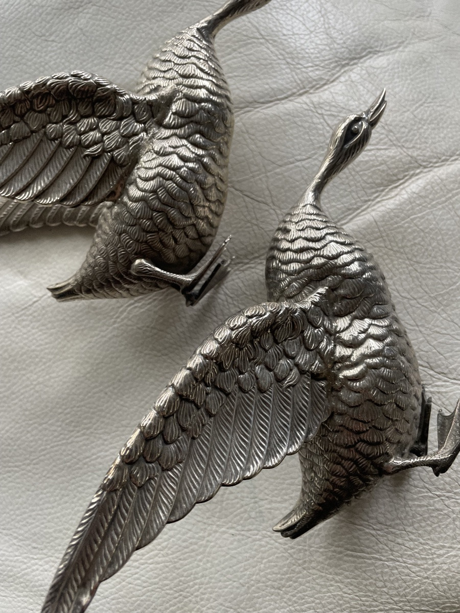 Paire d’oies en argent -photo-4
