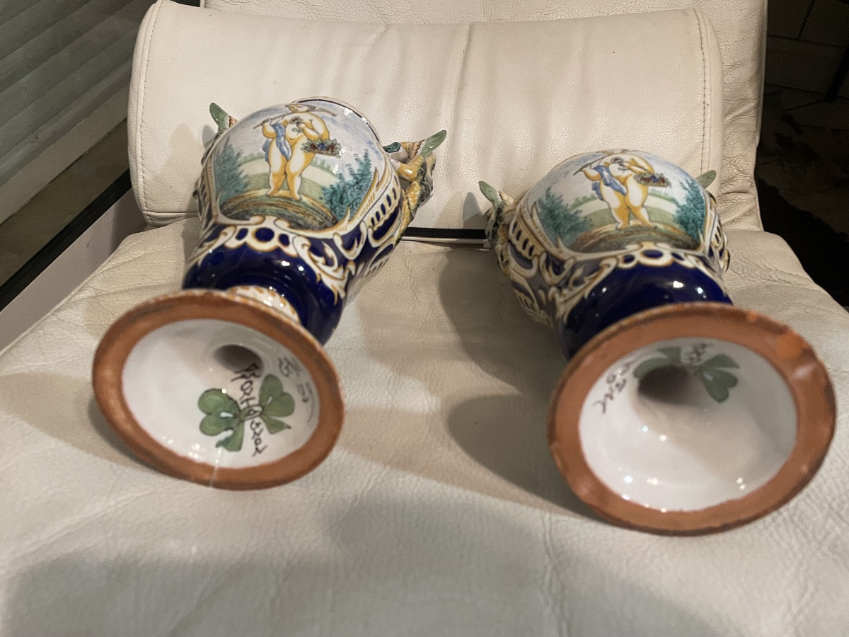 Pair Of Amphora Vases By Antoine Montagnon -photo-3