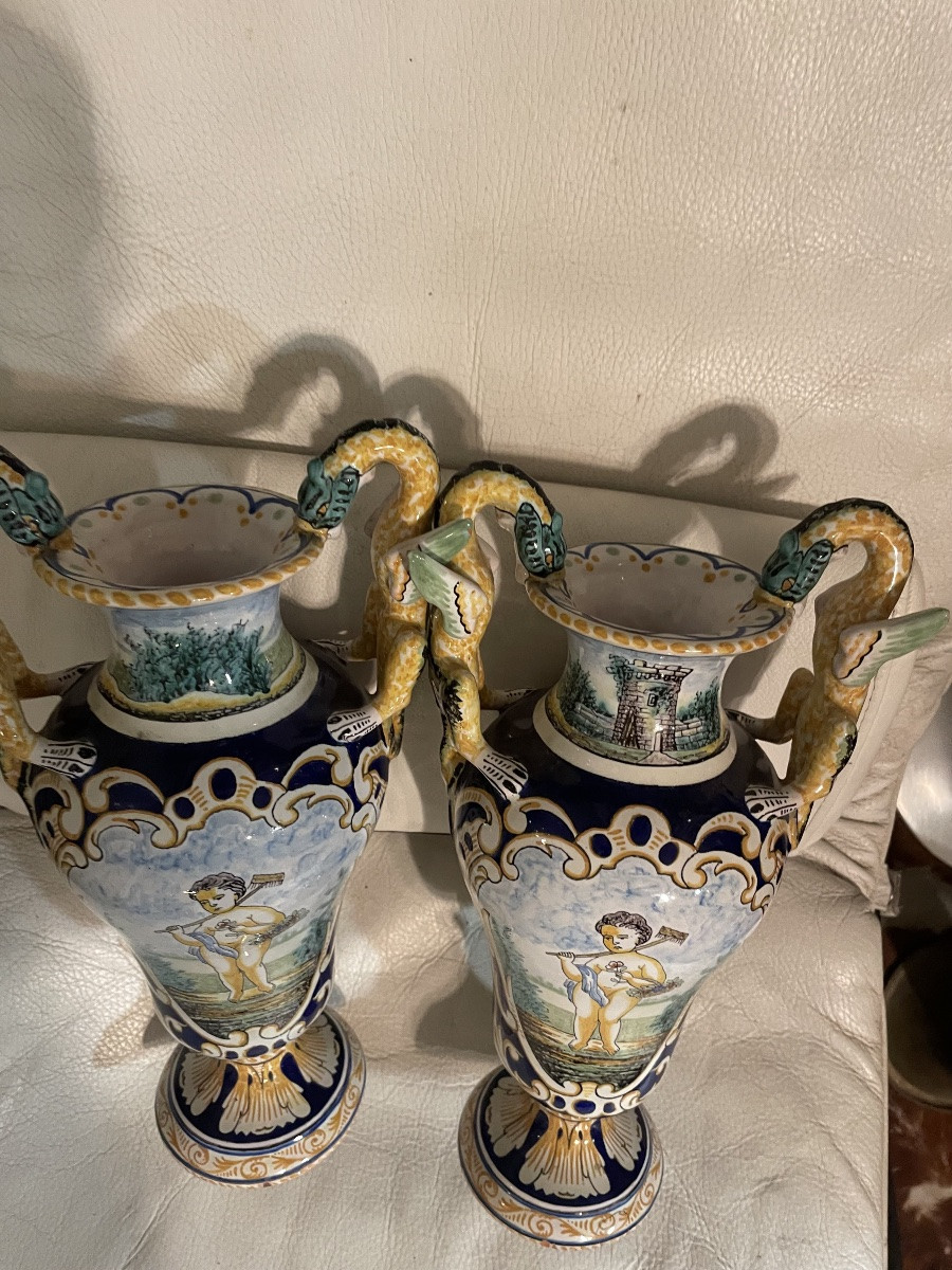 Pair Of Amphora Vases By Antoine Montagnon -photo-8