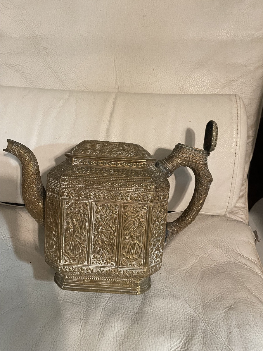 Théière bronze doré -photo-4
