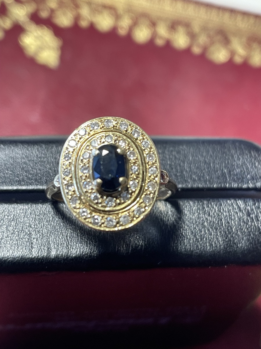 Gold, Sapphire, And Diamond Ring -photo-2