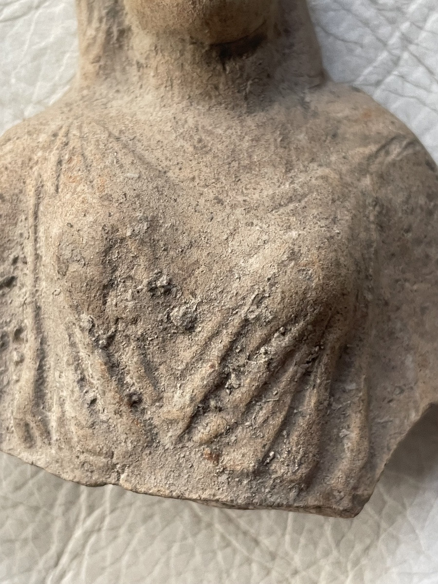 Terracotta Fragment Of A Draped Woman -photo-3
