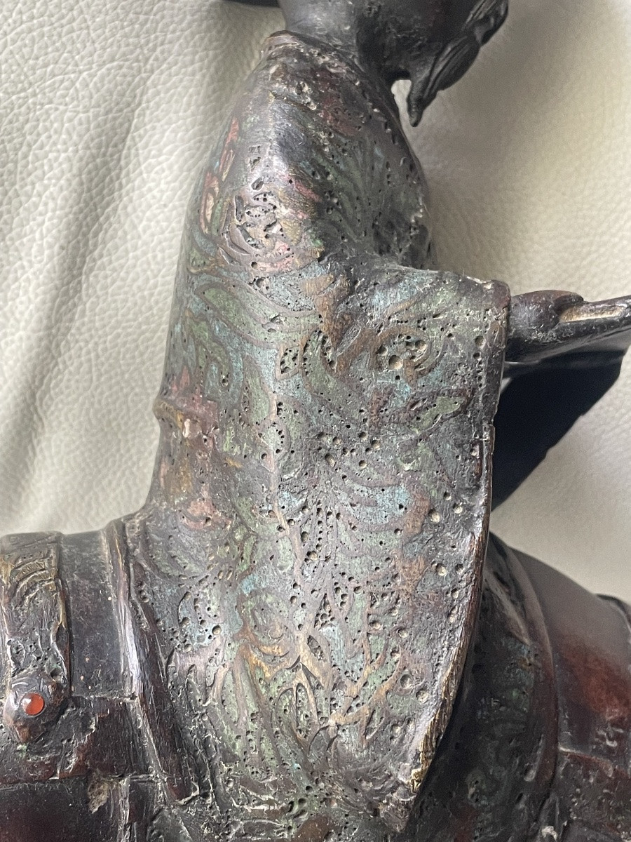 Bronze cloisonné de Toba et sa mule -photo-4