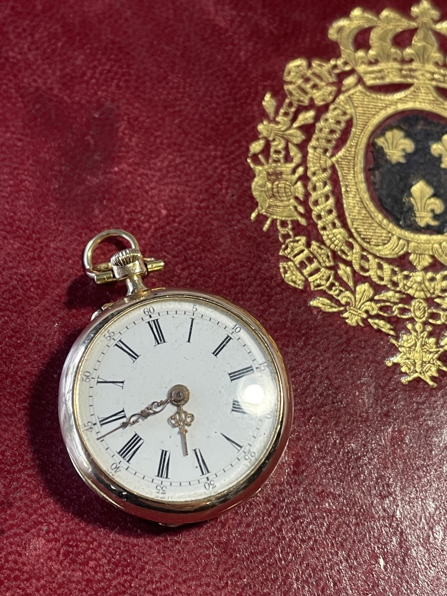 Gousset de dame or et diamants roses -photo-3