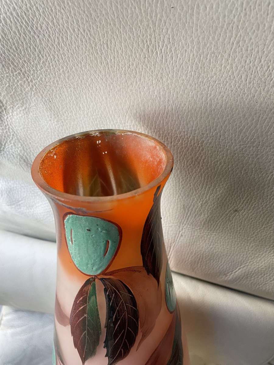 Enamelled Glass Vase With Plums -photo-1