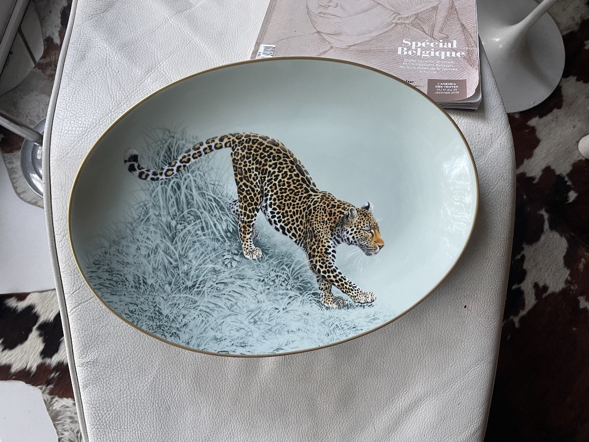 Plat au Jaguar porcelaine Hermès-photo-4