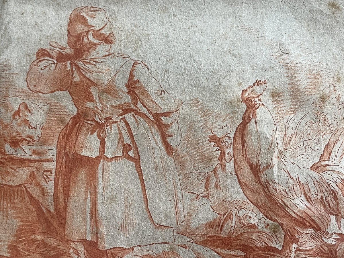 Dessin Sanguine XVIII eme la basse cour -photo-2