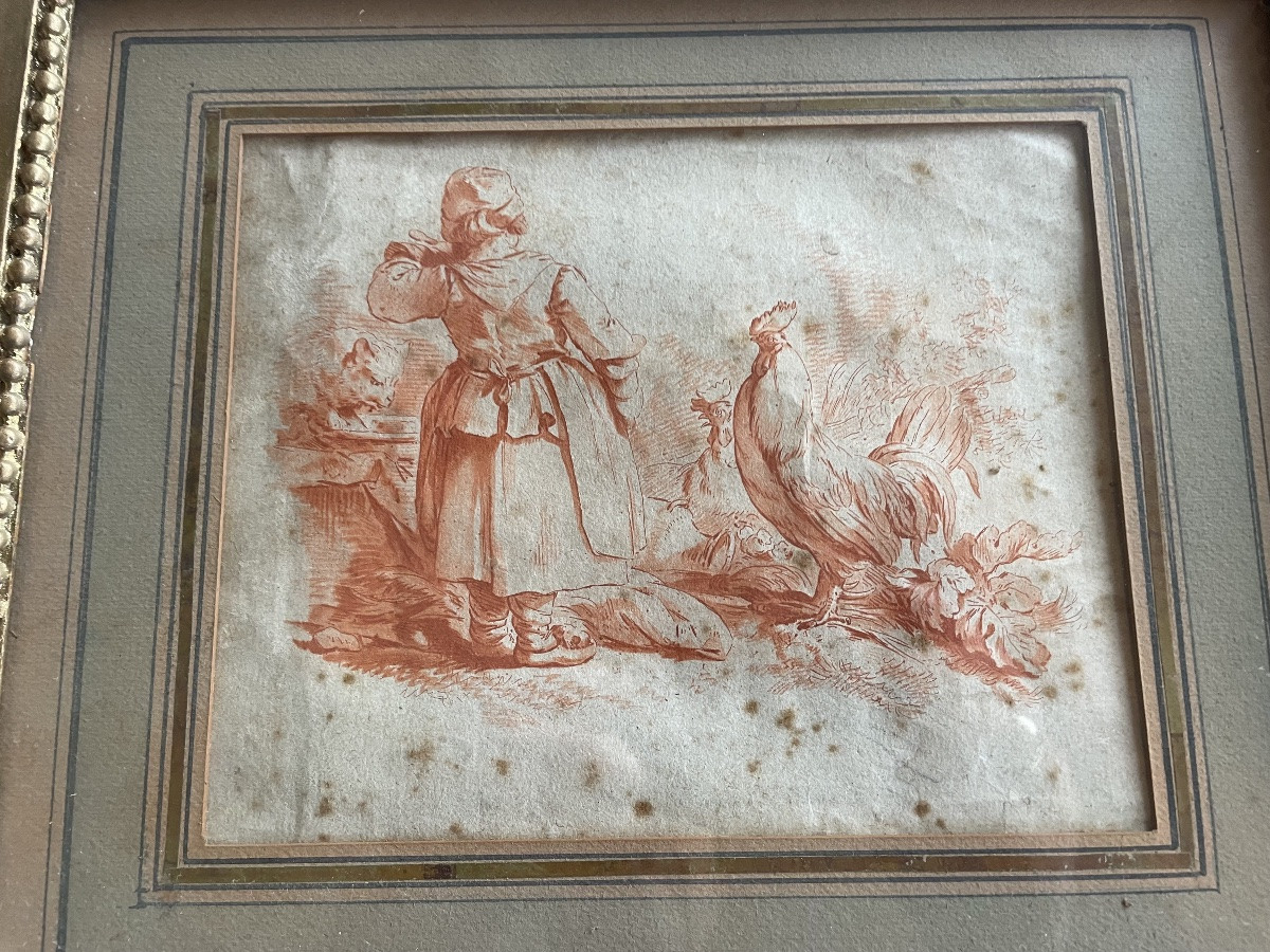 Dessin Sanguine XVIII eme la basse cour -photo-6