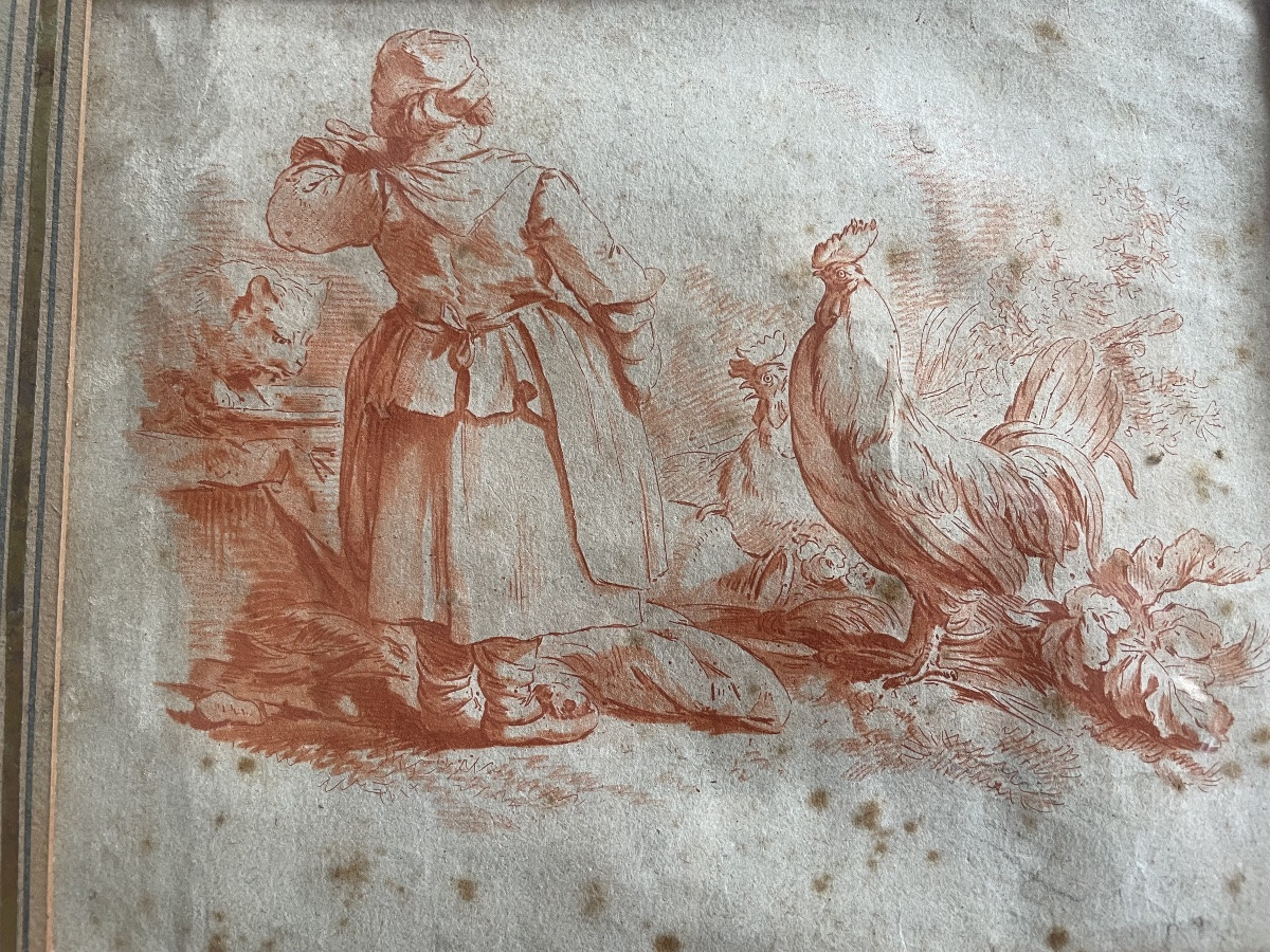 Dessin Sanguine XVIII eme la basse cour -photo-8