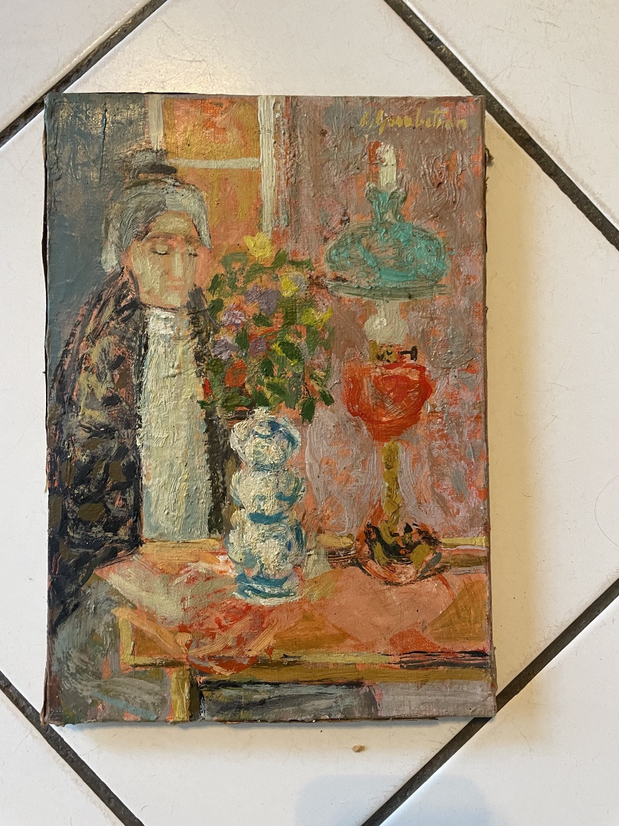 Bouquet de fleurs et lampe à pétrole -photo-4