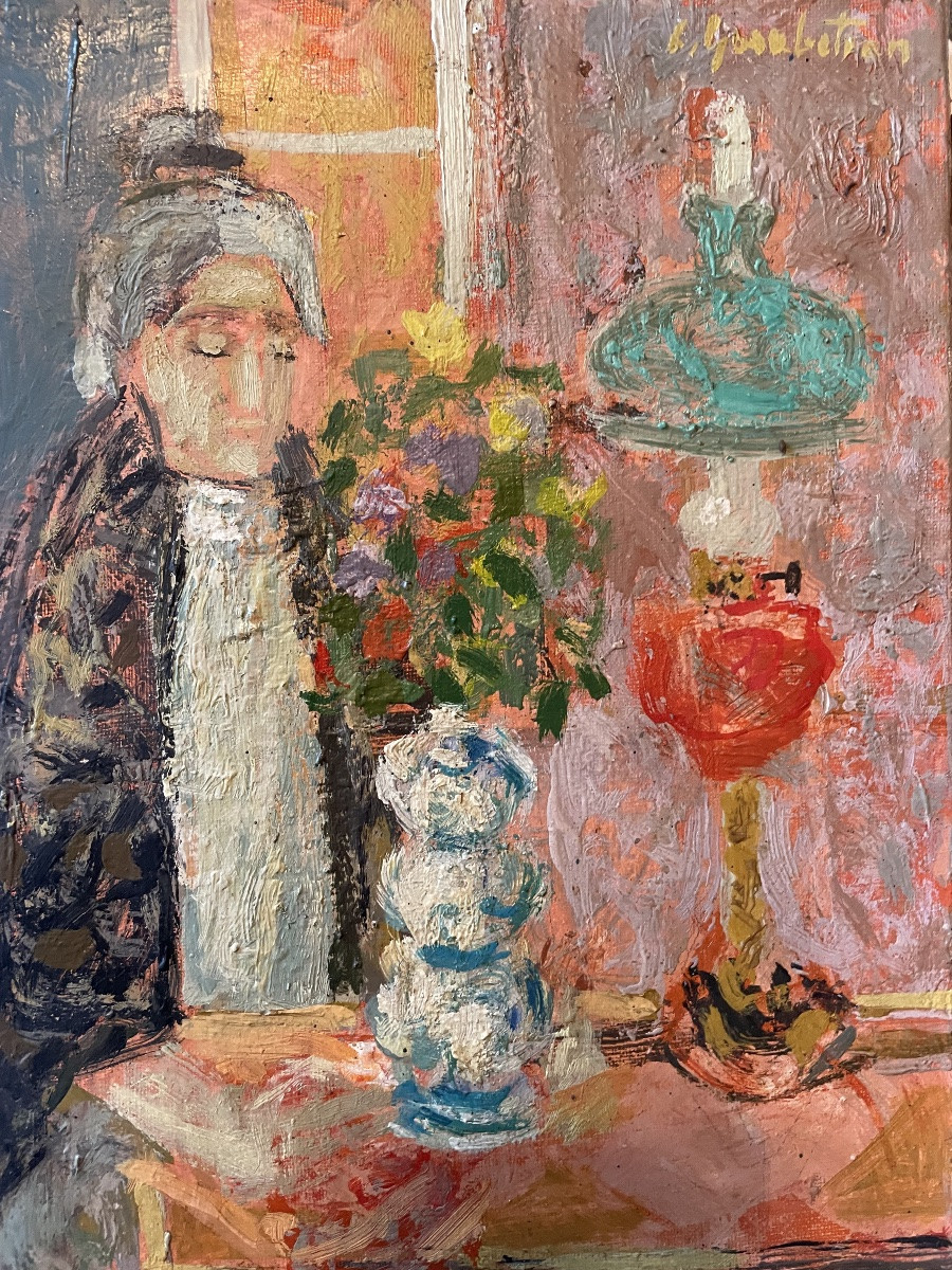 Bouquet de fleurs et lampe à pétrole -photo-6