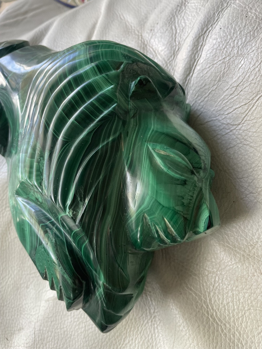 Malachite Lion Sculpture -photo-4