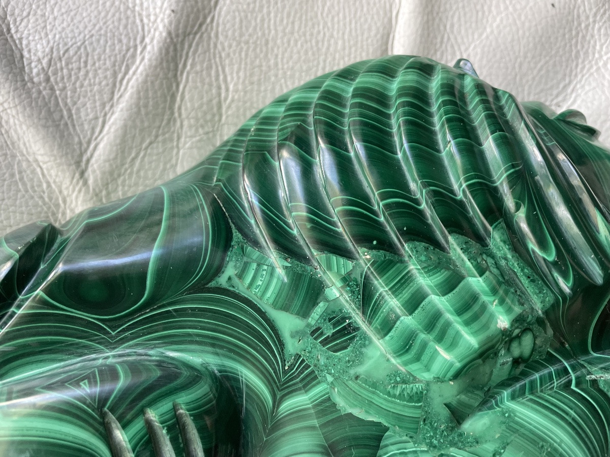 Malachite Lion Sculpture -photo-1