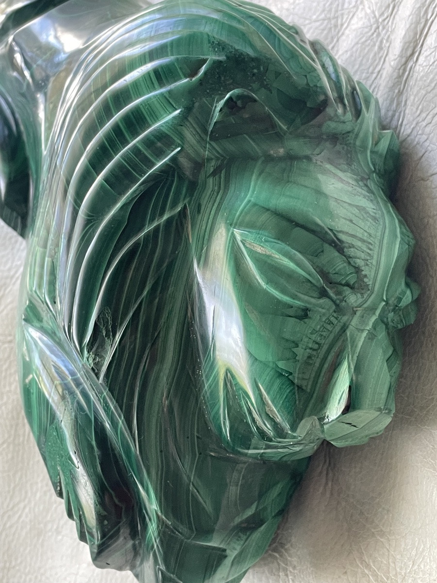 Malachite Lion Sculpture -photo-2