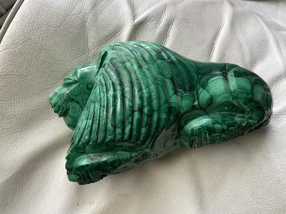 Malachite Lion Sculpture -photo-4