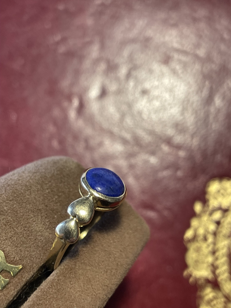 Gold Ring And Lapis Lazuli Cabochon-photo-4