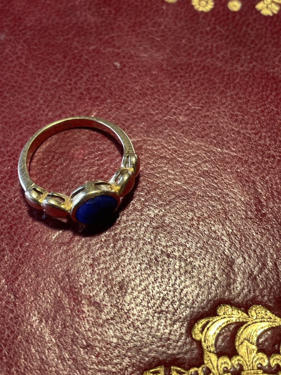 Gold Ring And Lapis Lazuli Cabochon-photo-2