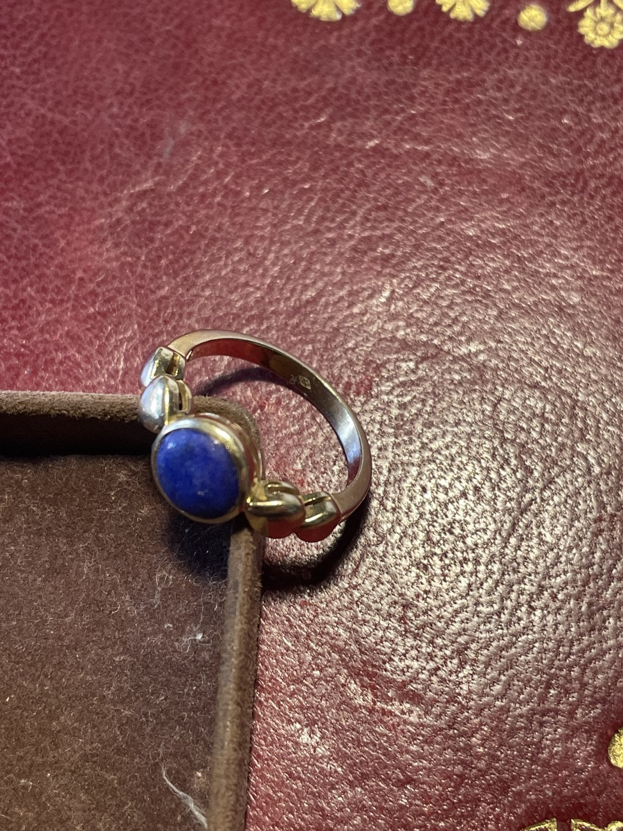 Gold Ring And Lapis Lazuli Cabochon-photo-3