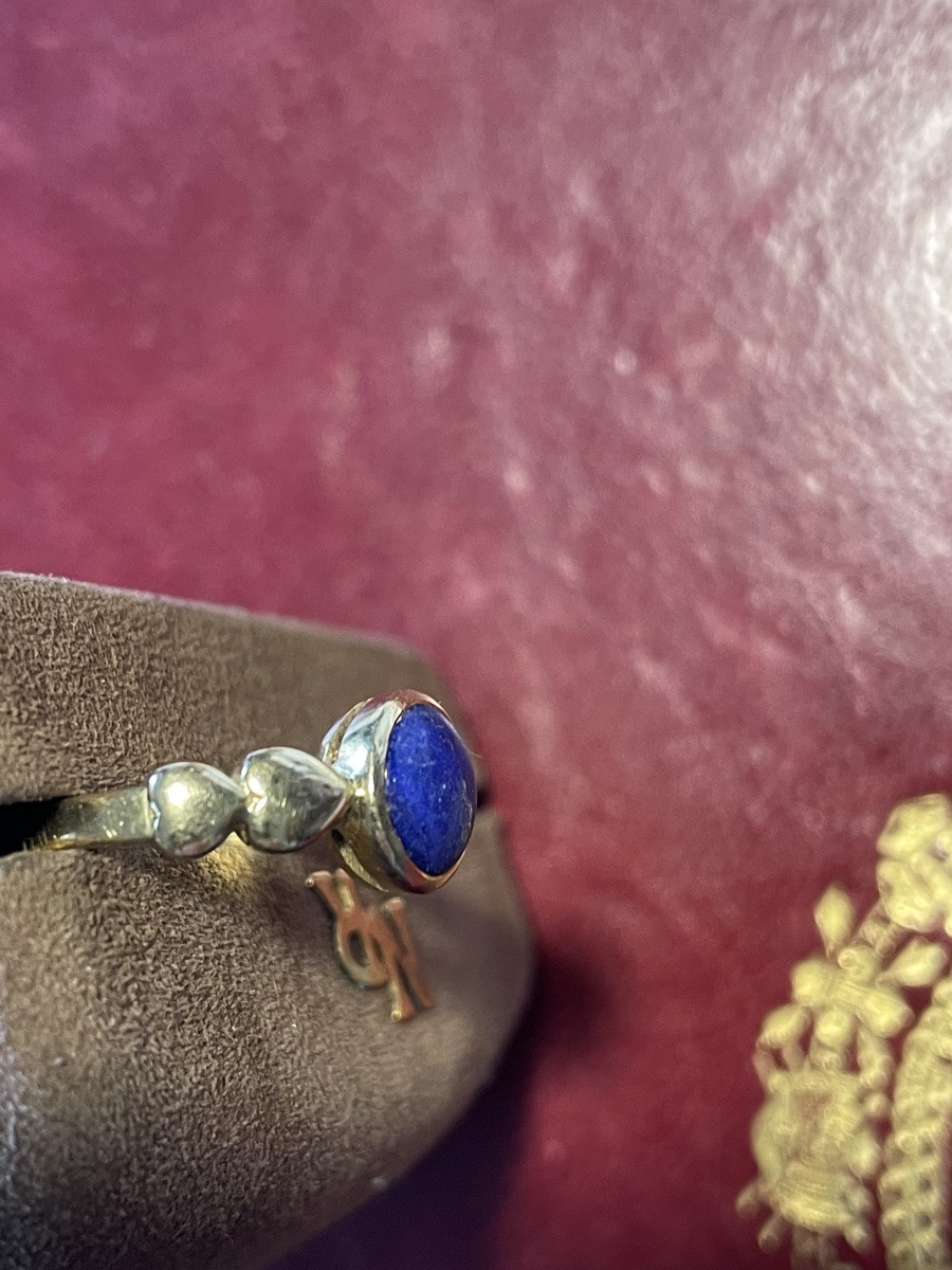 Gold Ring And Lapis Lazuli Cabochon-photo-8