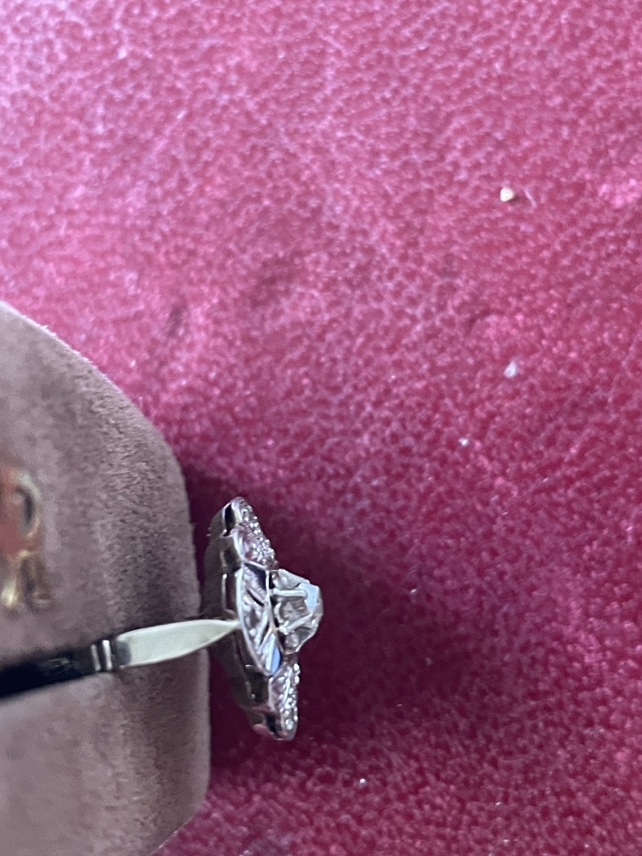 Art Deco Gold Ring With Diamonds And Sapphires -photo-3