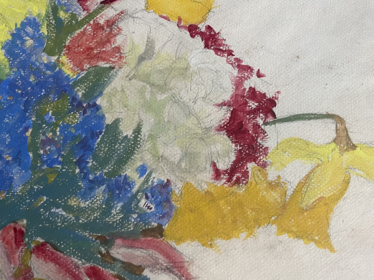 Poppies And Daffodils 