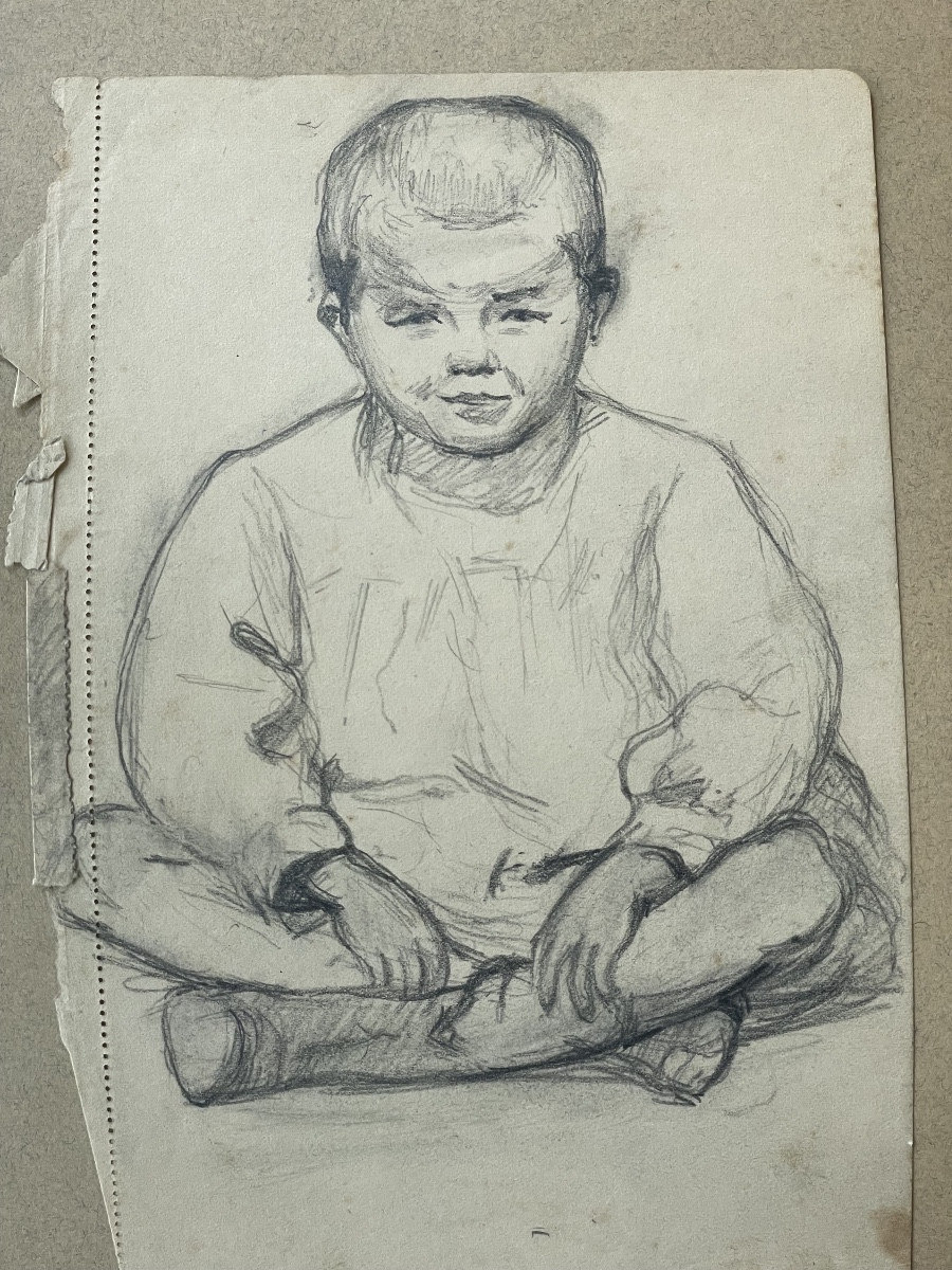 Drawings Of A Child And An Old Lady 