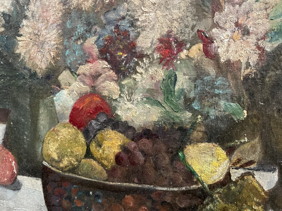 Corbeille de fruits et de fleurs -photo-2