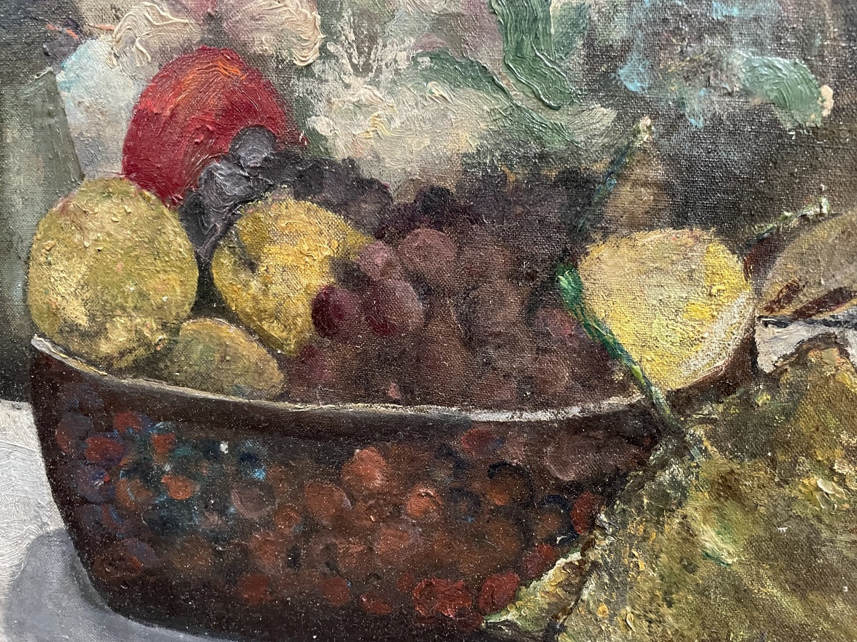 Corbeille de fruits et de fleurs -photo-3