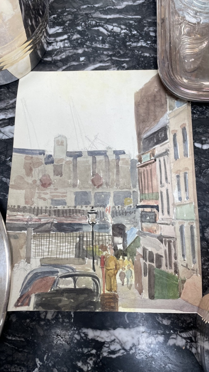 Watercolor Painting Of A Lively City Scene -photo-4
