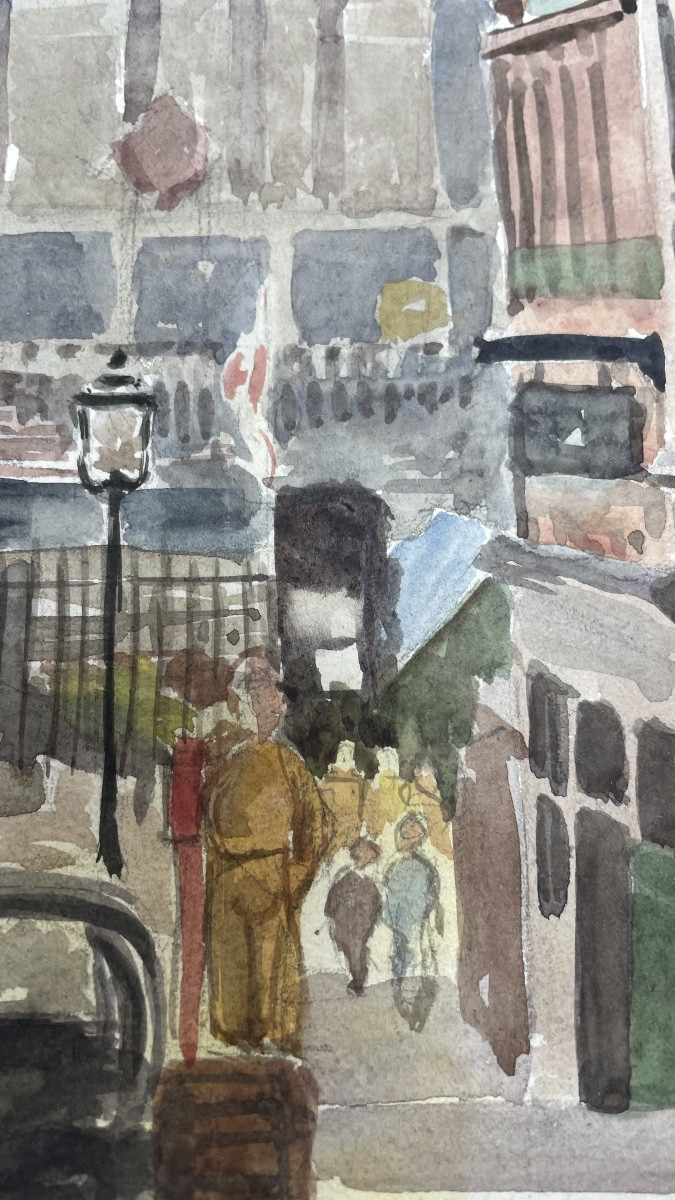 Watercolor Painting Of A Lively City Scene -photo-3