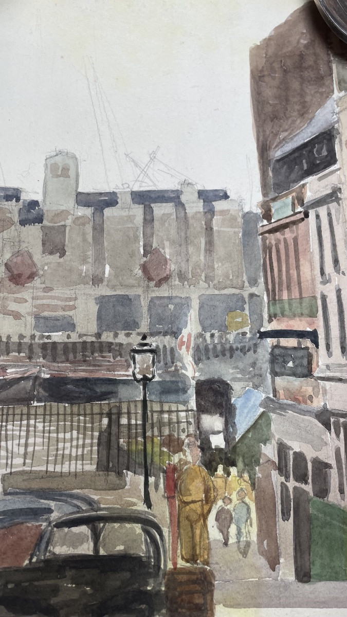 Watercolor Painting Of A Lively City Scene -photo-4