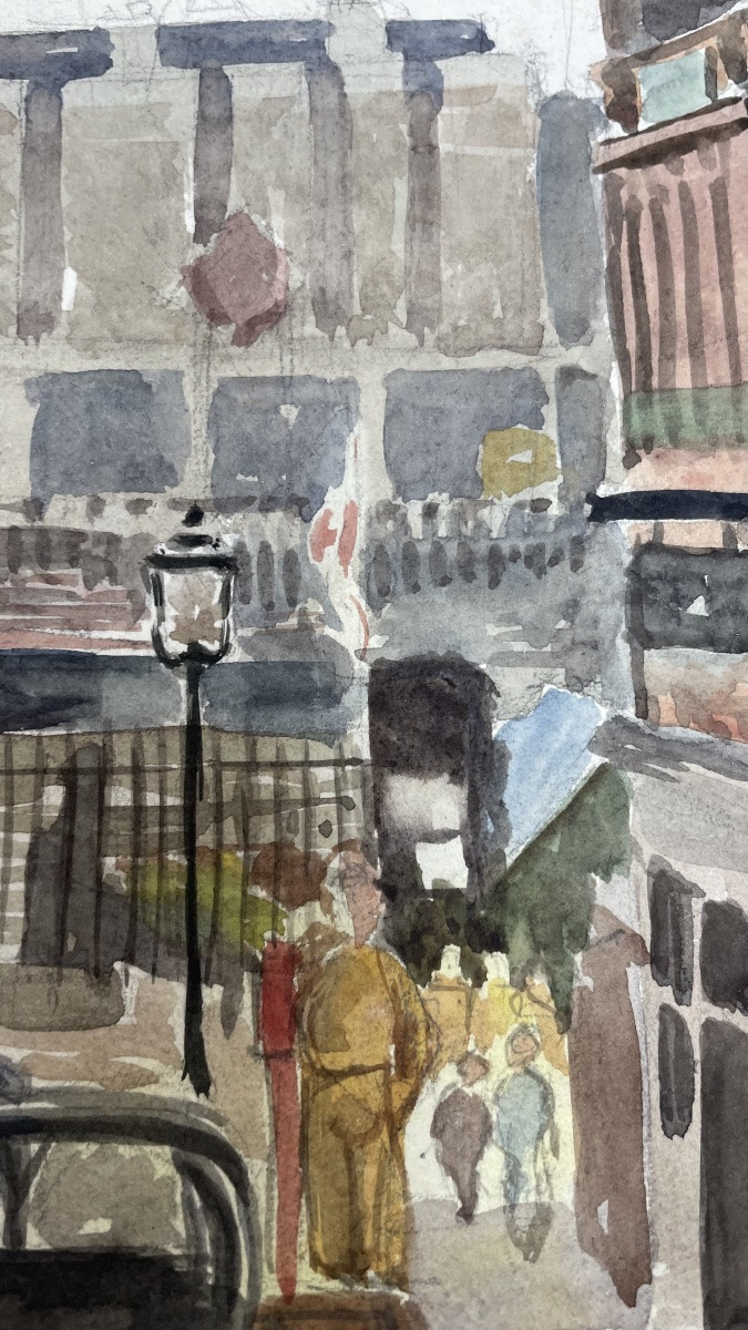 Watercolor Painting Of A Lively City Scene -photo-5