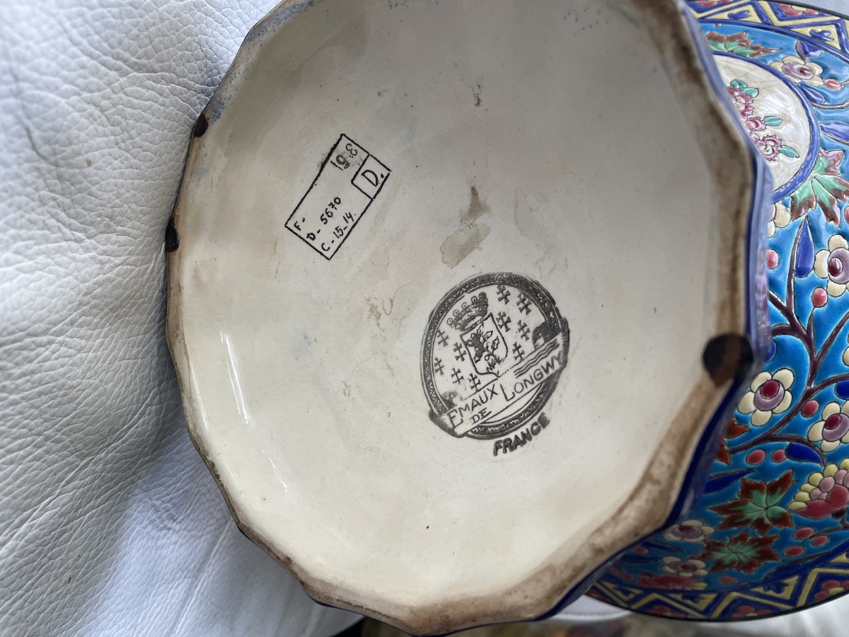 Large Fruit Bowl From Longwy -photo-1