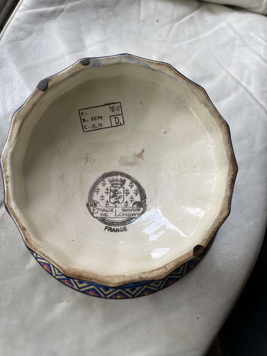 Large Fruit Bowl From Longwy -photo-2