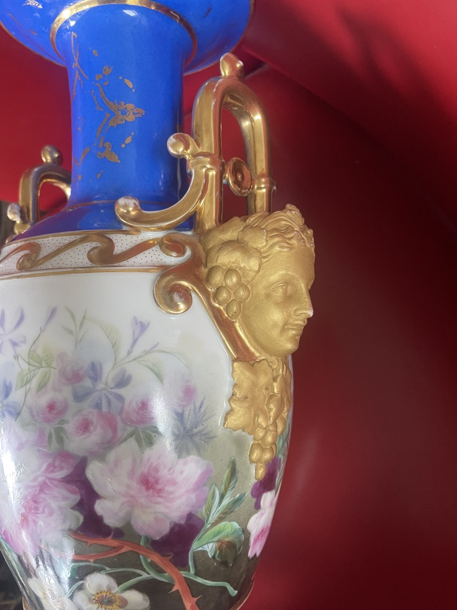 Grand vase porcelaine de Paris -photo-8