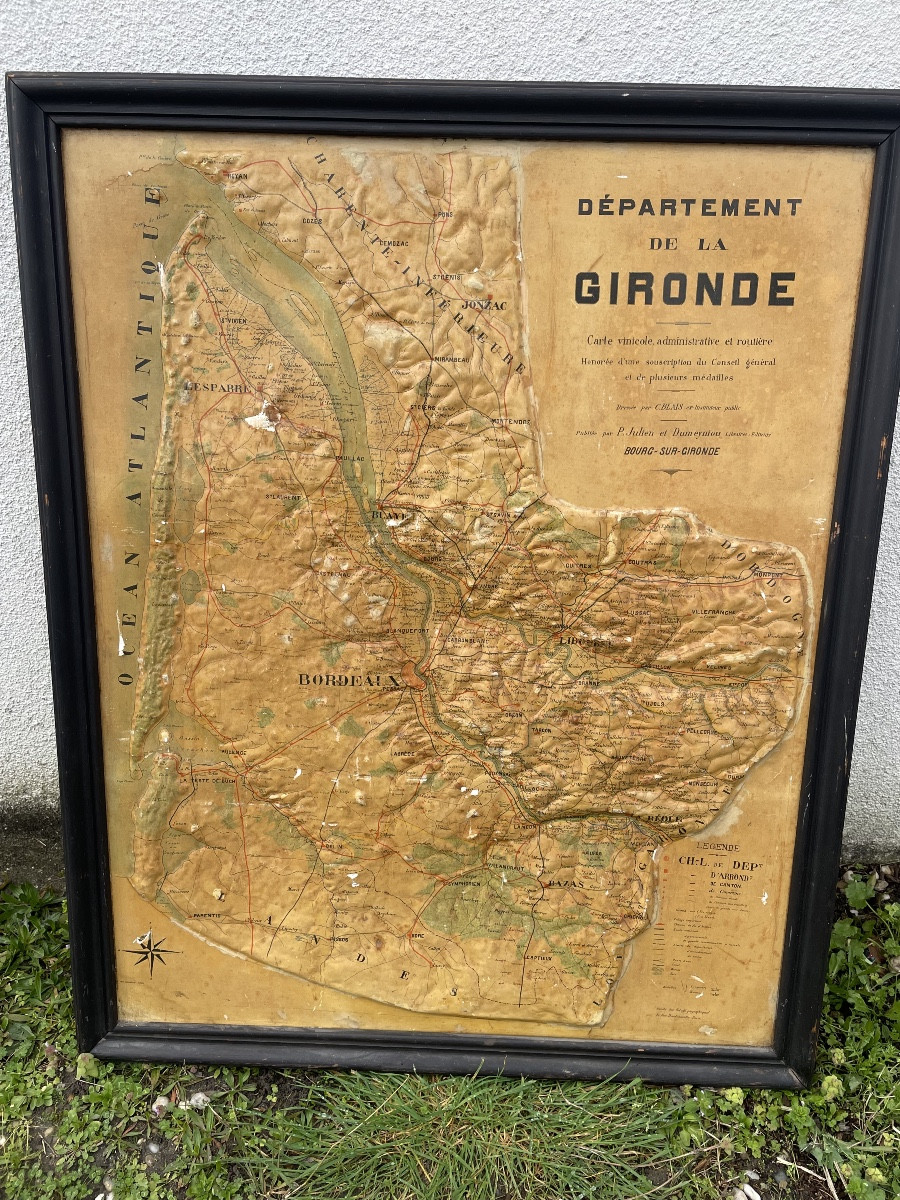 Relief Map Of The Gironde 