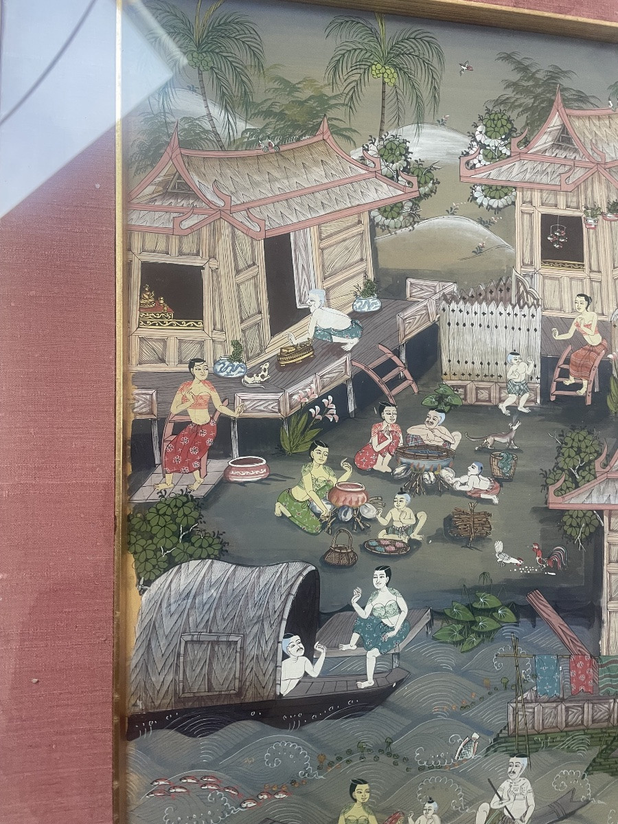 Indo-persian Painting: Lively Village -photo-3