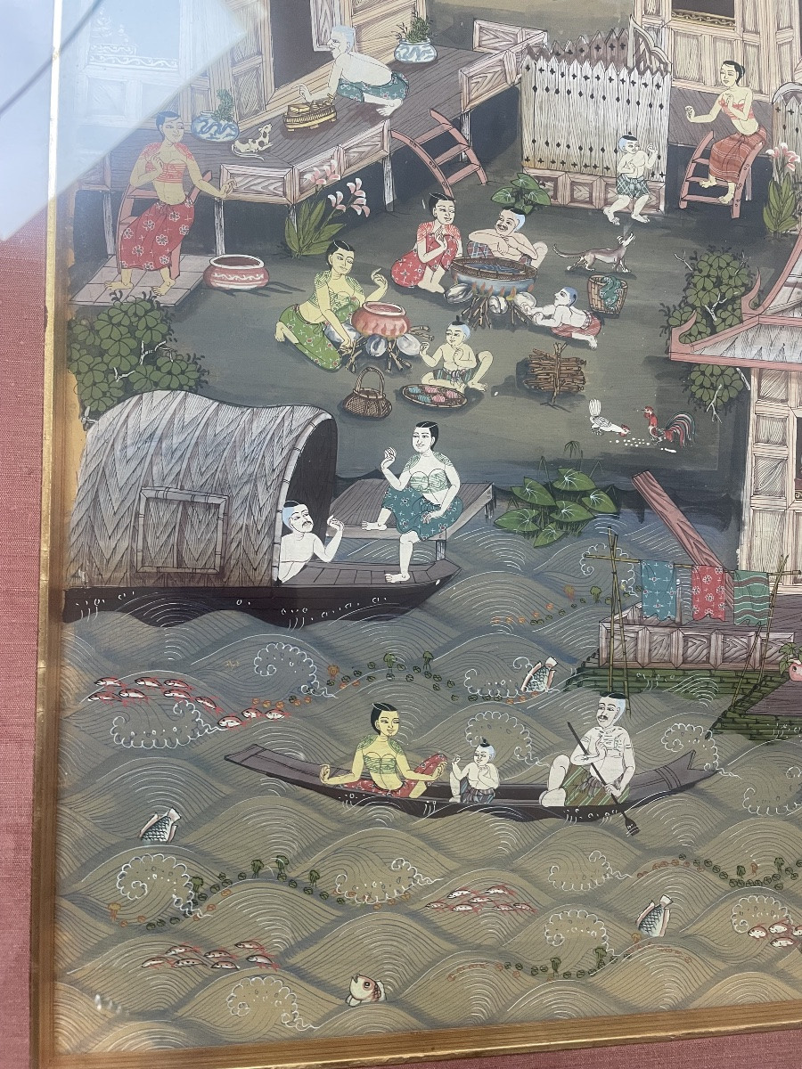 Indo-persian Painting: Lively Village -photo-4