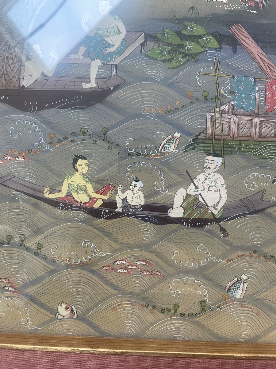 Indo-persian Painting: Lively Village -photo-5