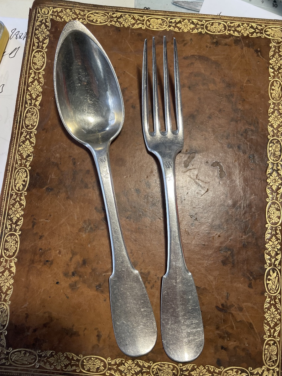18th Century Silver Spoon And Fork -photo-5