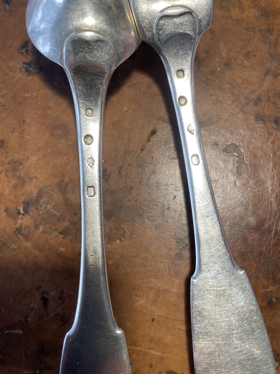 18th Century Silver Spoon And Fork -photo-6