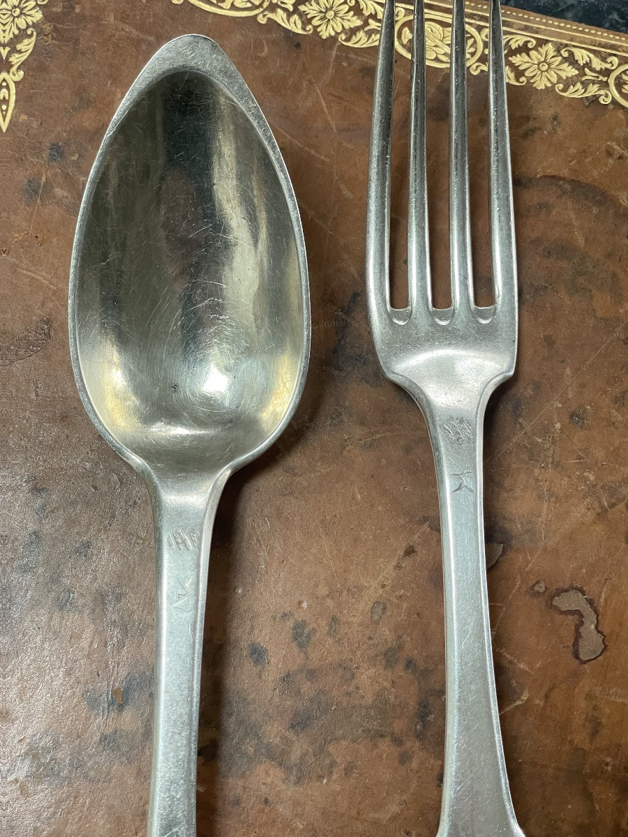 18th Century Silver Spoon And Fork -photo-7