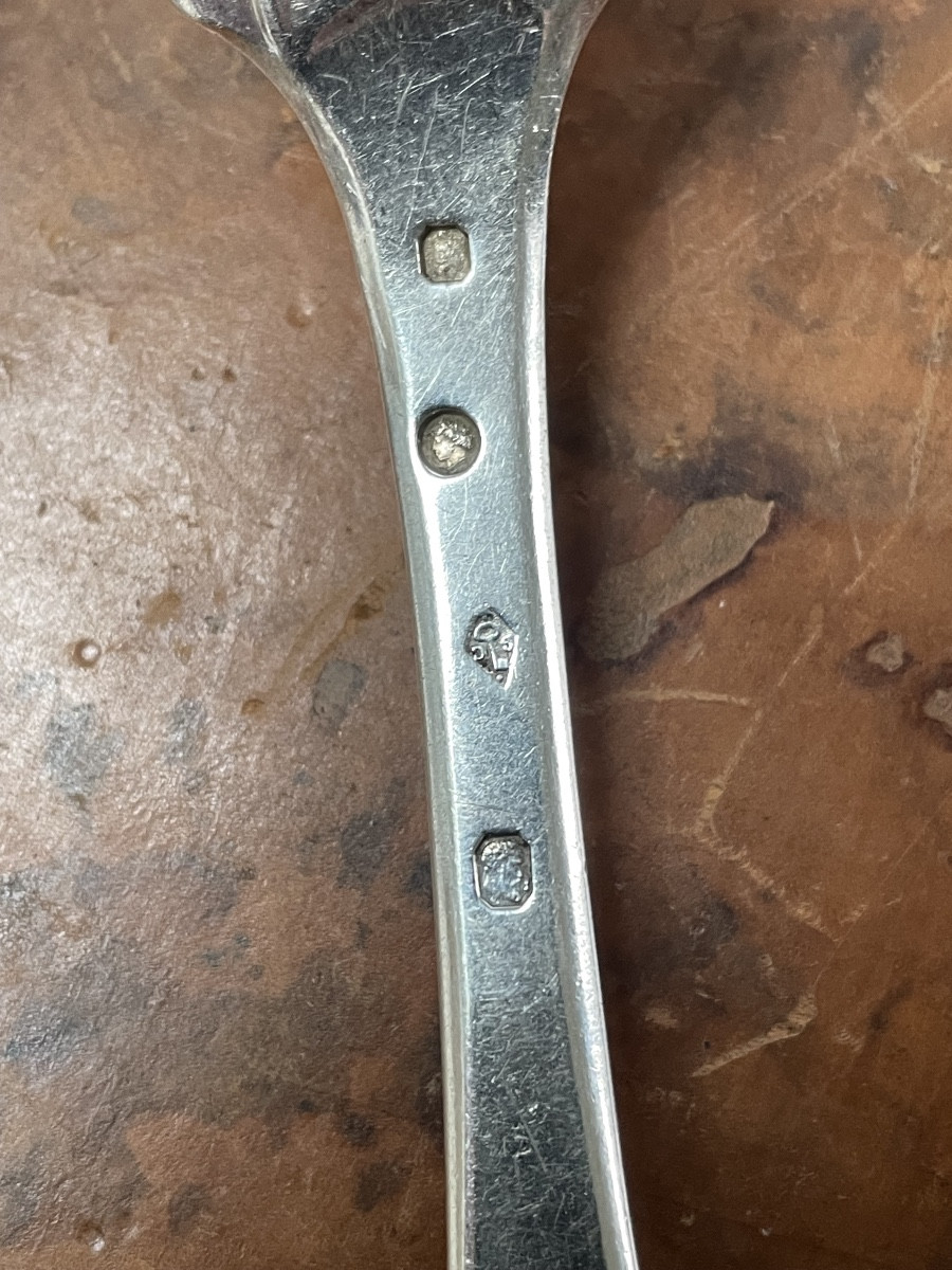 18th Century Silver Spoon And Fork 