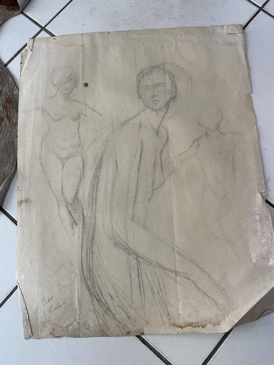 Dessins de trois nues féminins -photo-4