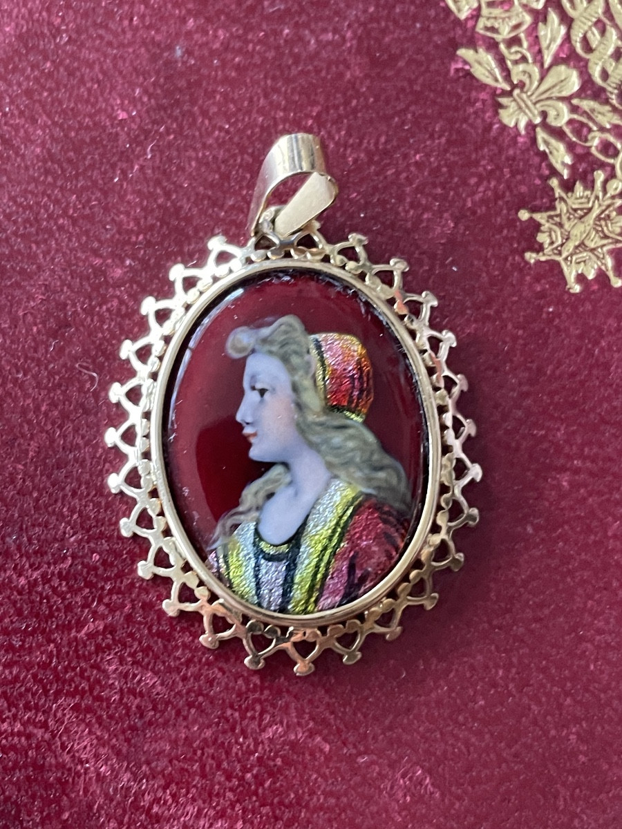 Gold And Enamel Pendant