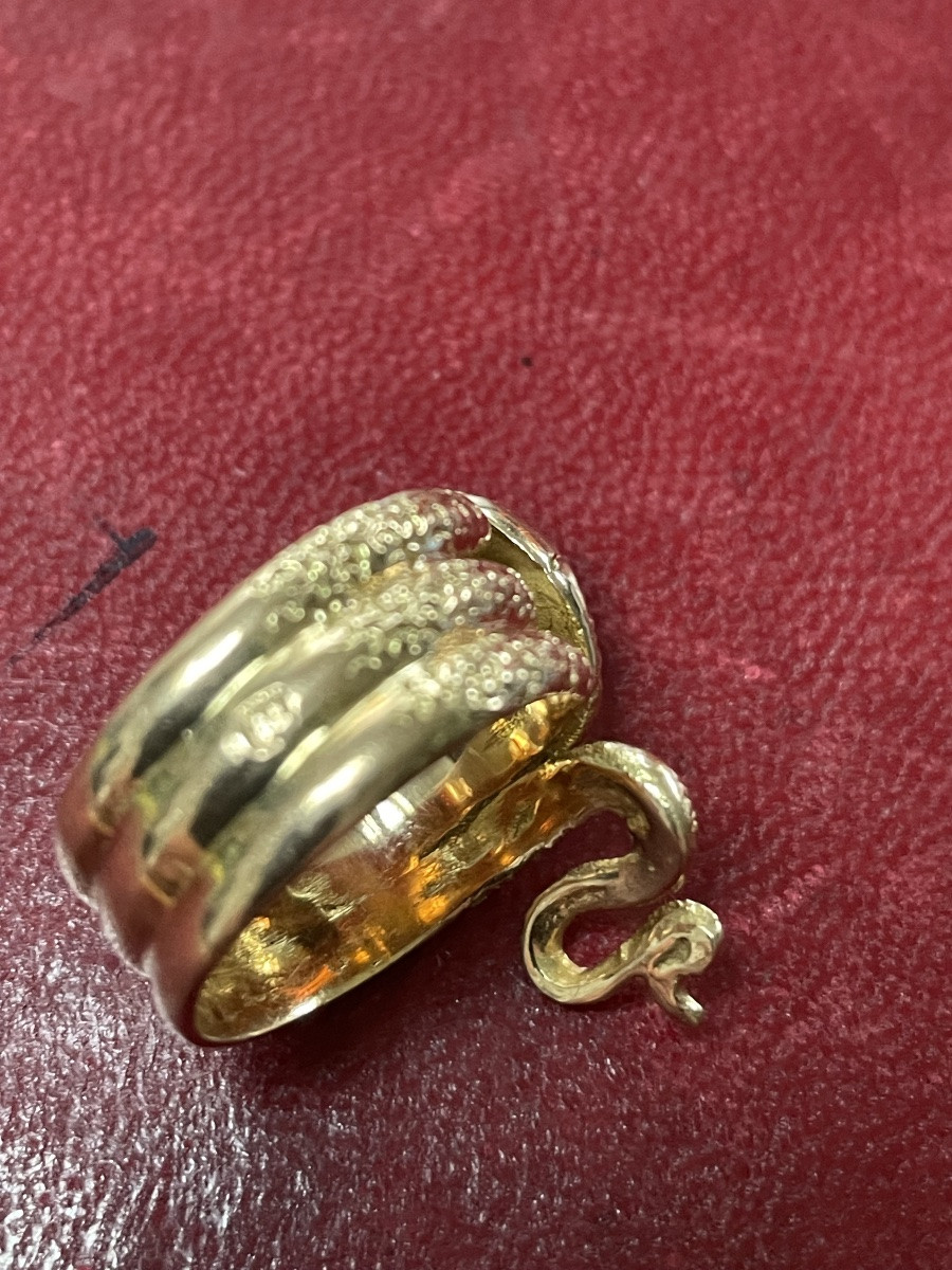 Gold And Turquoise Snake Ring-photo-2